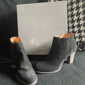 Aquatalia black suede weatherproof booties